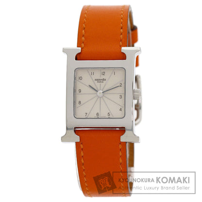 HERMES H watch Watches HH1.210 Stainless Steel/Leather Ladies