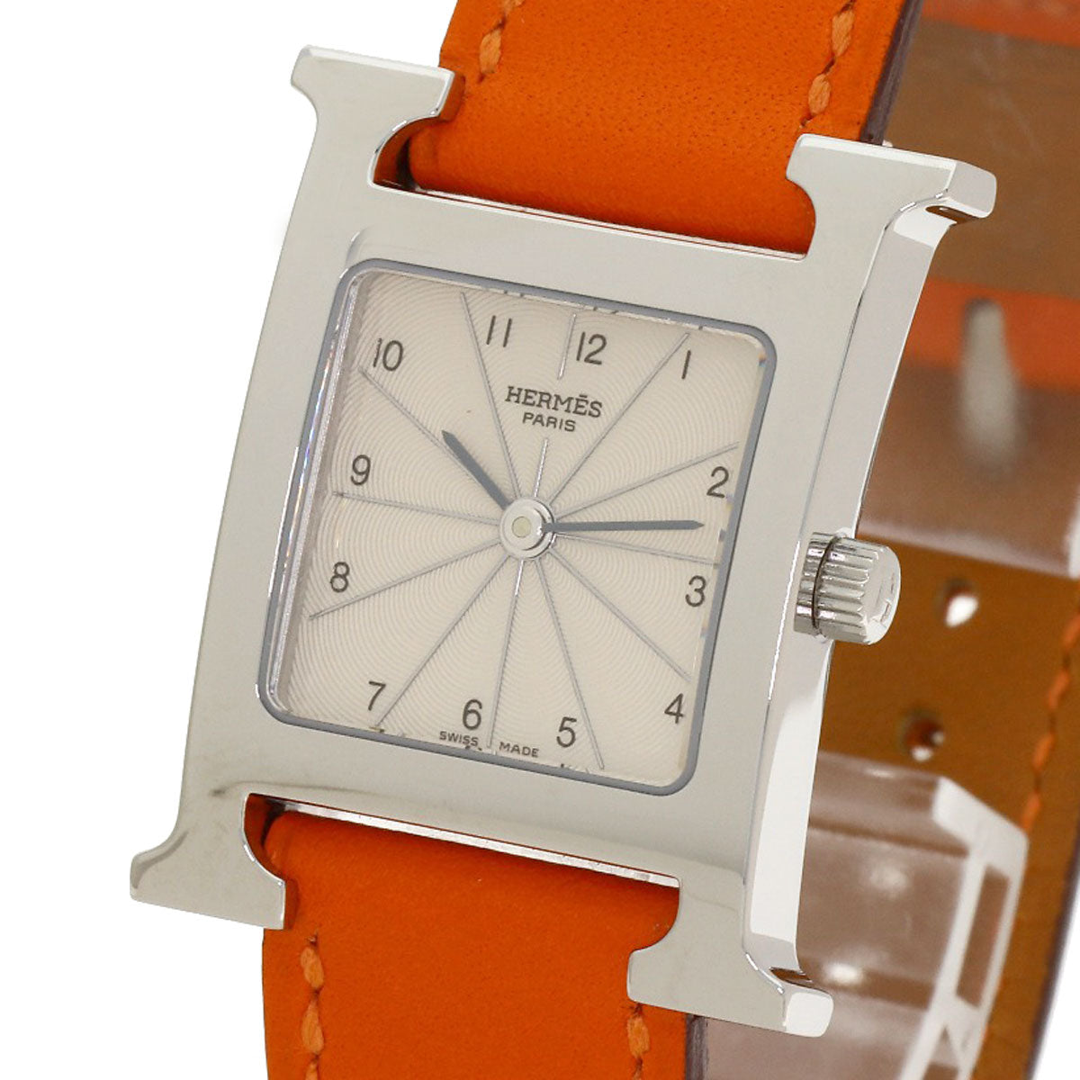 HERMES H watch Watches HH1.210 Stainless Steel/Leather Ladies