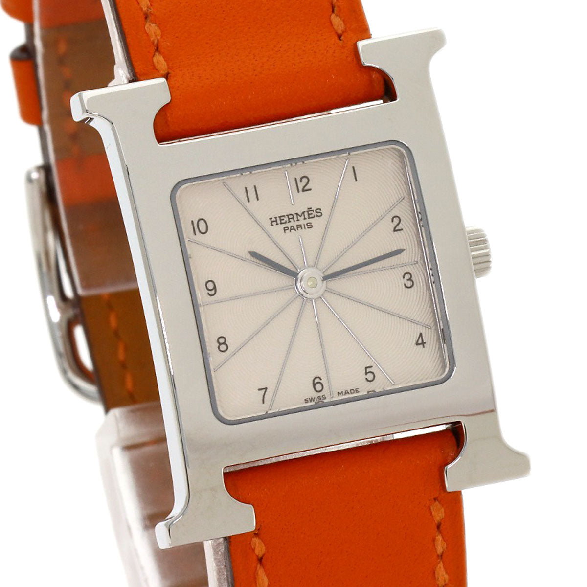 HERMES H watch Watches HH1.210 Stainless Steel/Leather Ladies