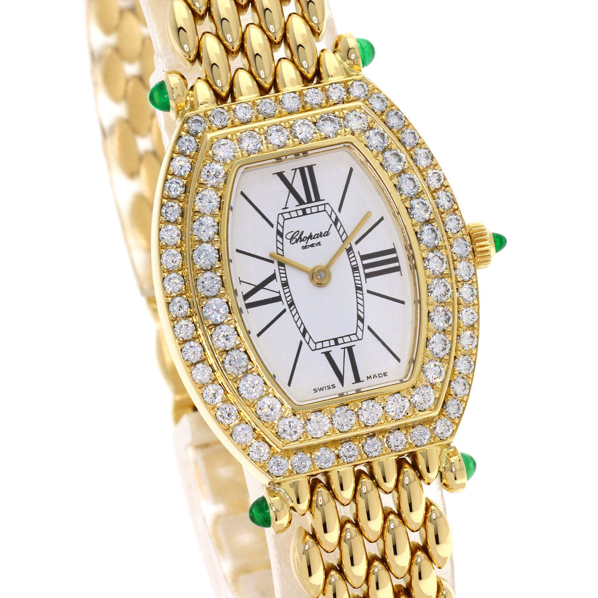 Chopard Bezel Diamond Rug Emerald Watches 10/6560-22 K18 Yellow Gold/18K Yellow Gold Ladies
