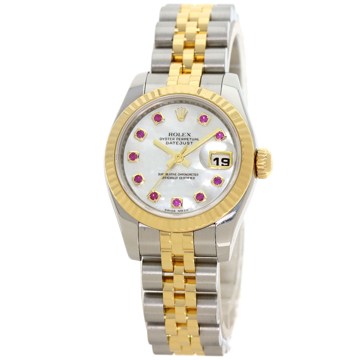 ROLEX Datejust 10P Ruby Watches 179173NGR Stainless Steel/SSxK18YG Ladies