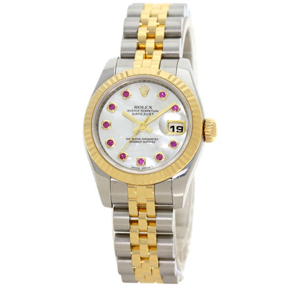 ROLEX Datejust 10P Ruby Watches 179173NGR Stainless Steel/SSxK18YG Ladies