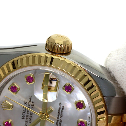 ROLEX Datejust 10P Ruby Watches 179173NGR Stainless Steel/SSxK18YG Ladies