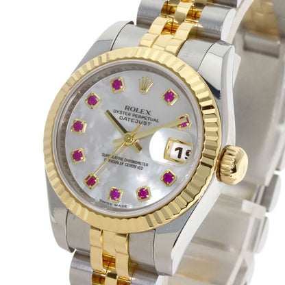 ROLEX Datejust 10P Ruby Watches 179173NGR Stainless Steel/SSxK18YG Ladies