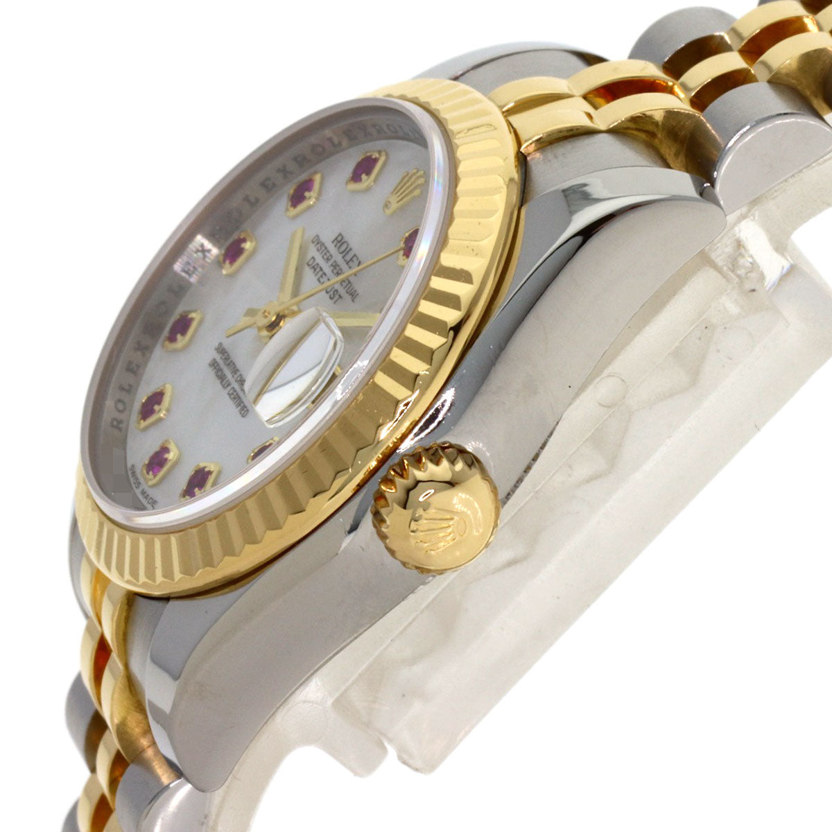 ROLEX Datejust 10P Ruby Watches 179173NGR Stainless Steel/SSxK18YG Ladies