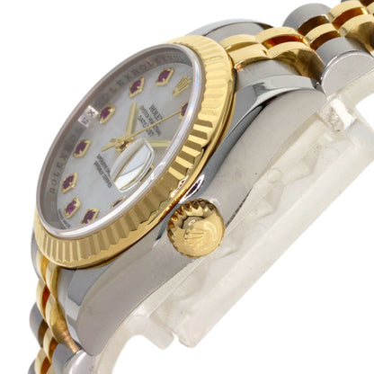 ROLEX Datejust 10P Ruby Watches 179173NGR Stainless Steel/SSxK18YG Ladies