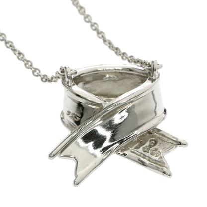 TIFFANY&Co. Cross Ribbon Necklace Silver Ladies [Used]