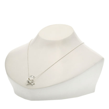 TIFFANY&Co. Cross Ribbon Necklace Silver Ladies [Used]