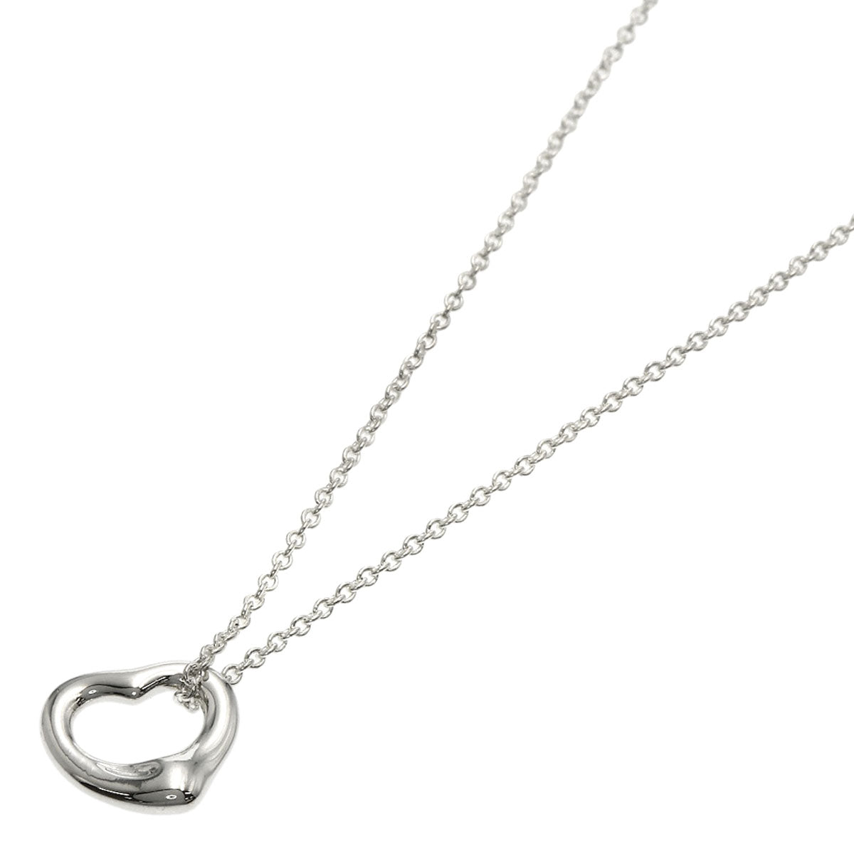 TIFFANY&Co. Open heart Necklace Silver Ladies [Used]