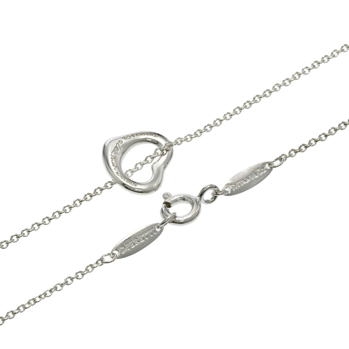 TIFFANY&Co. Open heart Necklace Silver Ladies [Used]