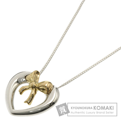 TIFFANY&Co. Heart ribbon Necklace Silver 18K Yellow GoldLadies [Used]