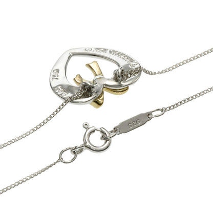 TIFFANY&Co. Heart ribbon Necklace Silver 18K Yellow GoldLadies [Used]