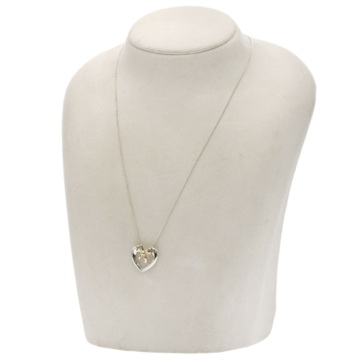 TIFFANY&Co. Heart ribbon Necklace Silver 18K Yellow GoldLadies [Used]