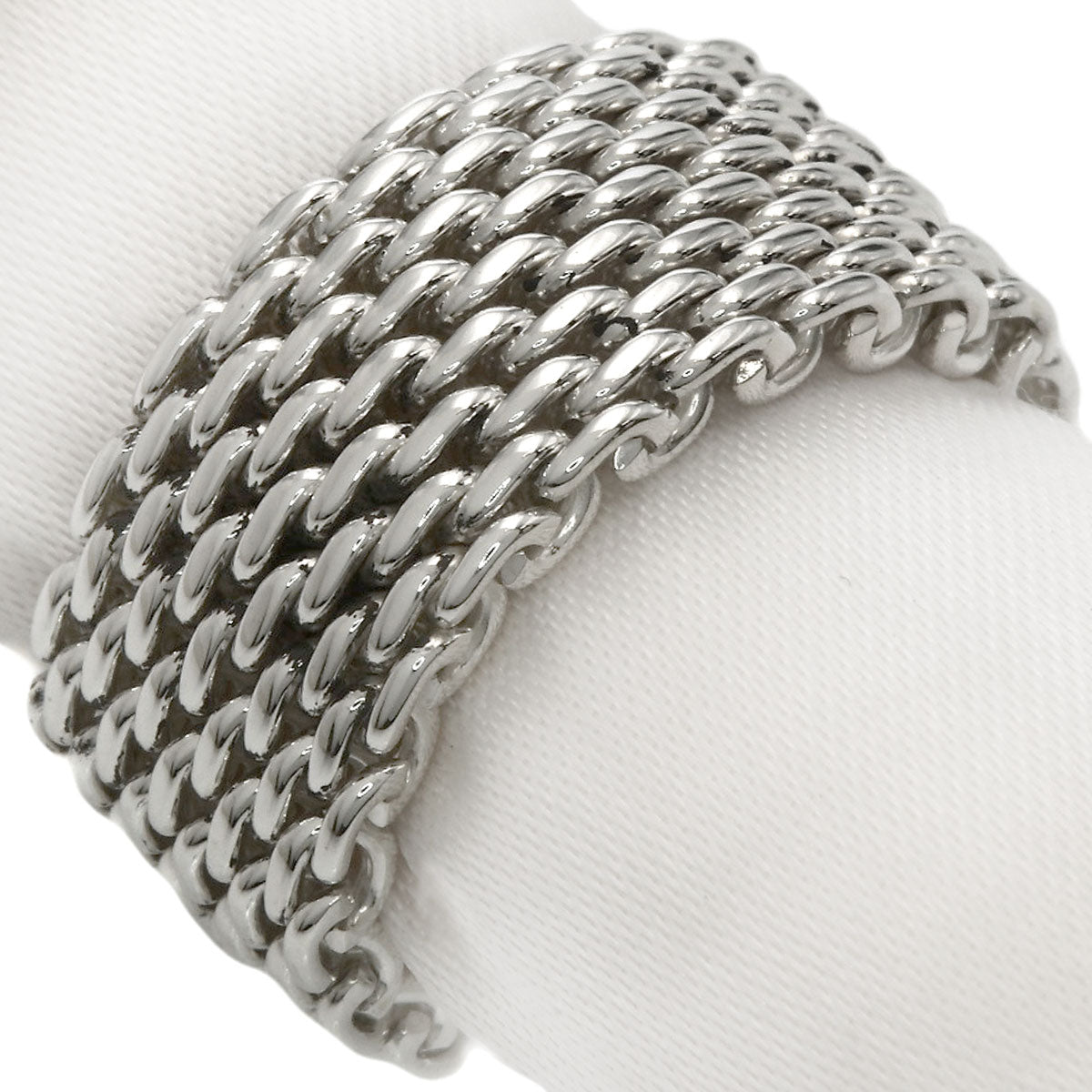 TIFFANY&Co. Somerset mesh Ring Silver Ladies [Used]