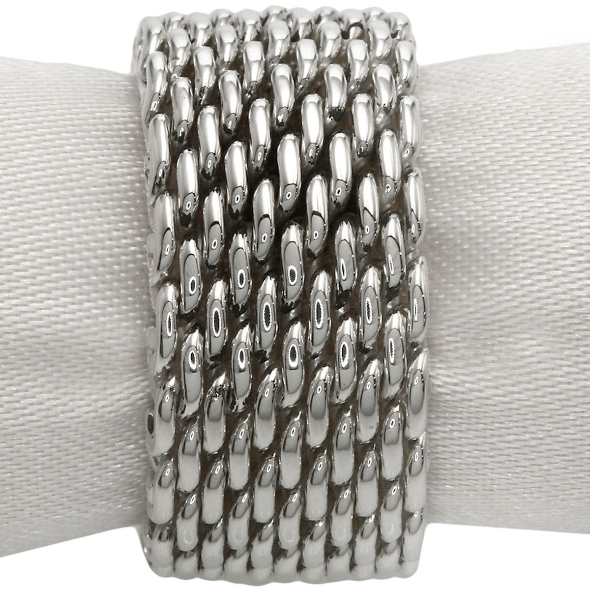 TIFFANY&Co. Somerset mesh Ring Silver Ladies [Used]
