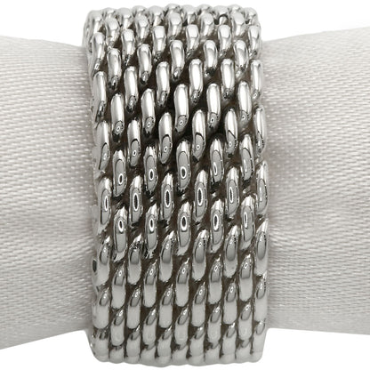 TIFFANY&Co. Somerset mesh Ring Silver Ladies [Used]