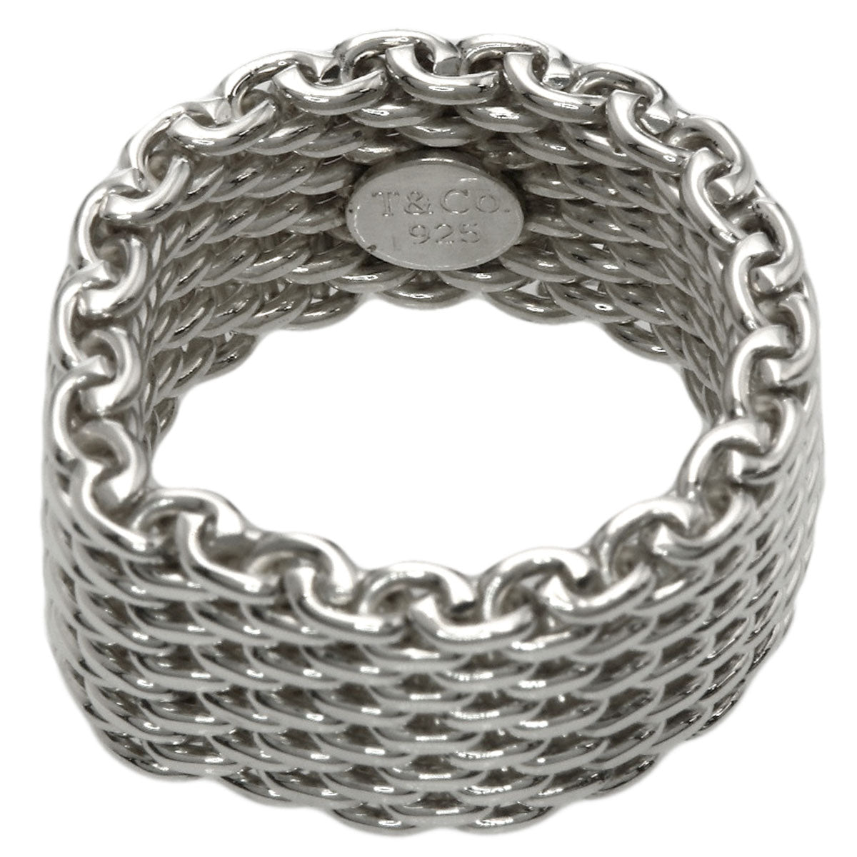 TIFFANY&Co. Somerset mesh Ring Silver Ladies [Used]