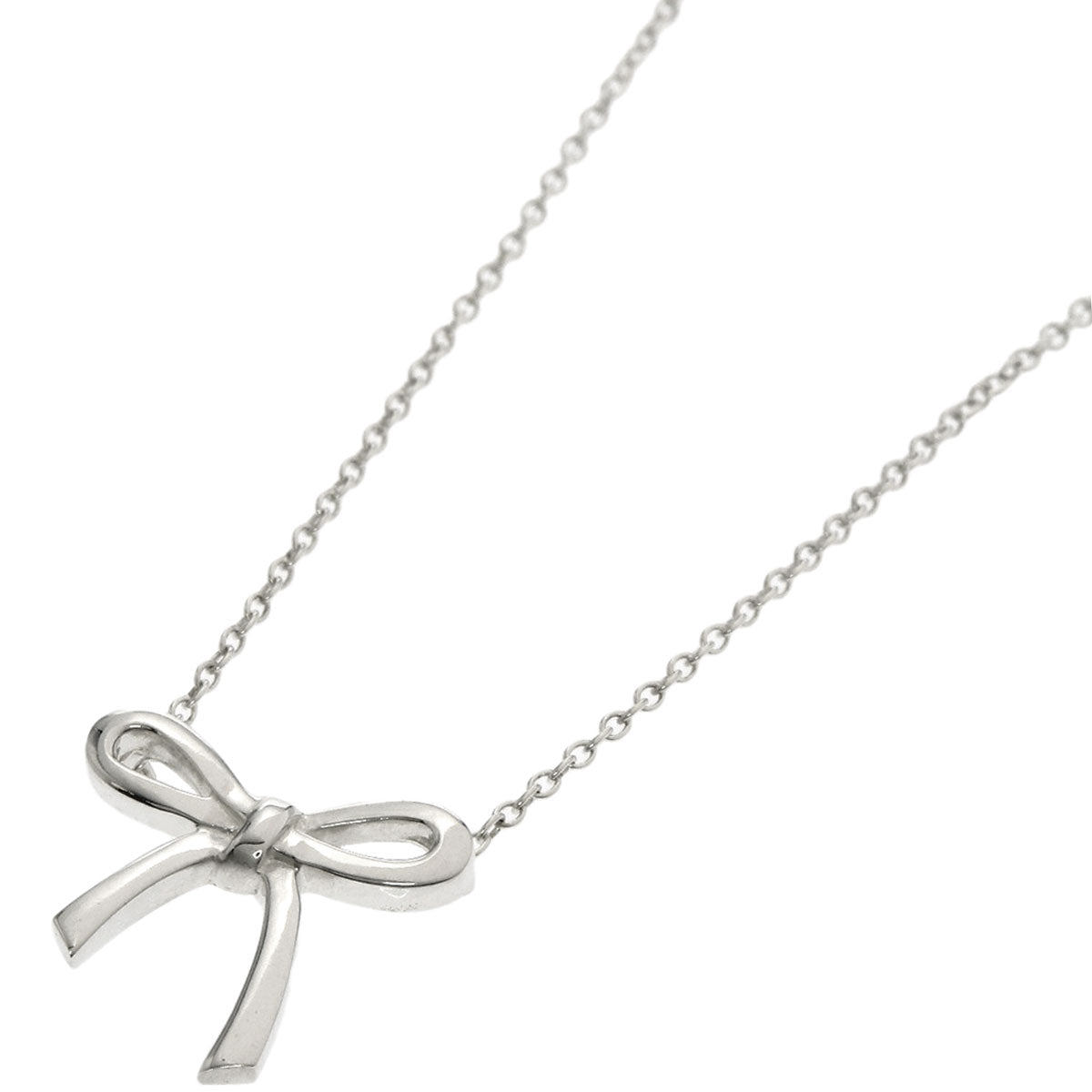 TIFFANY&Co. Bow ribbon Necklace Silver Ladies [Used]