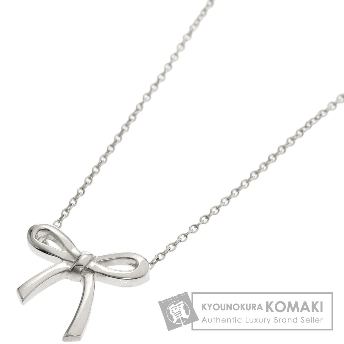 TIFFANY&Co. Bow ribbon Necklace Silver Ladies [Used]