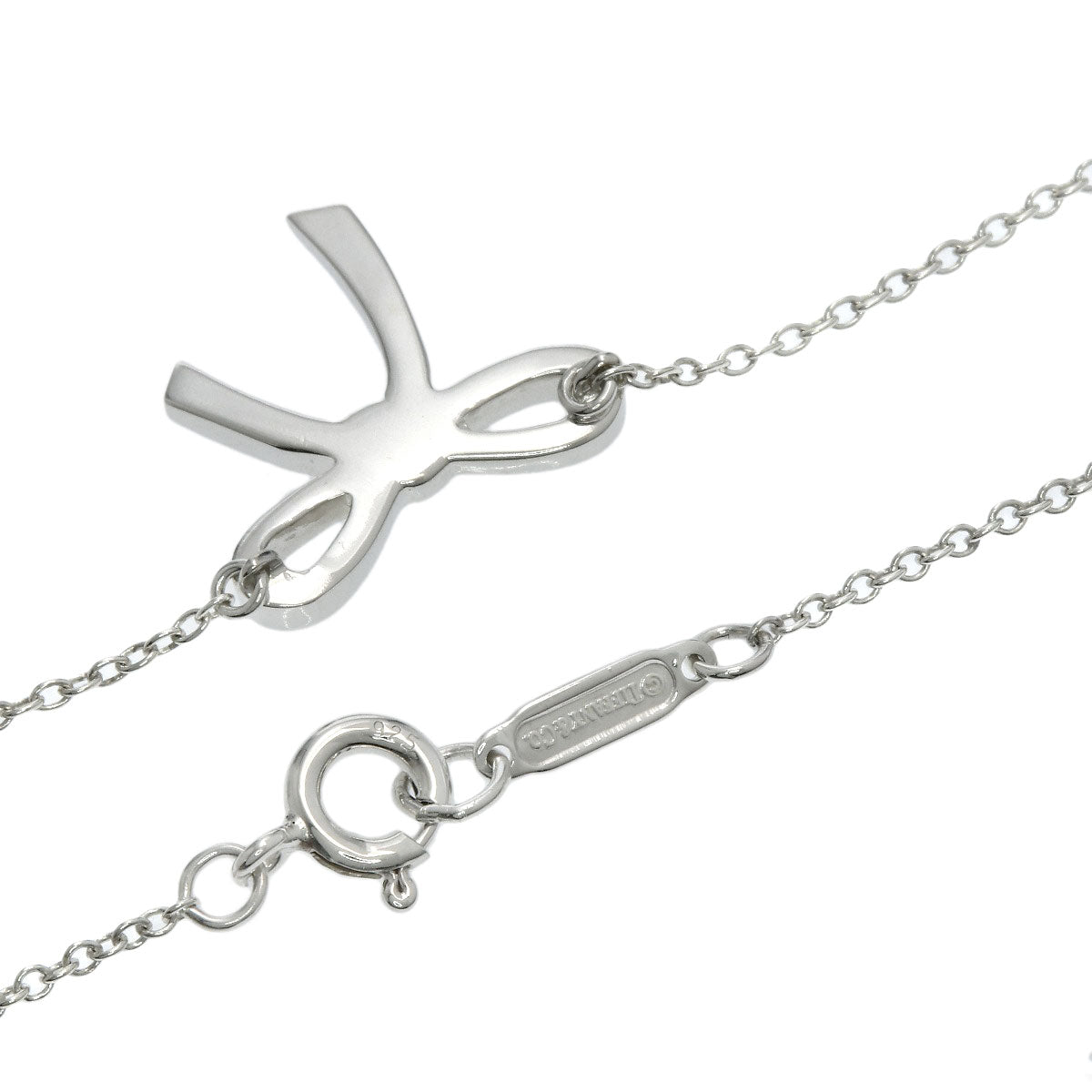 TIFFANY&Co. Bow ribbon Necklace Silver Ladies [Used]