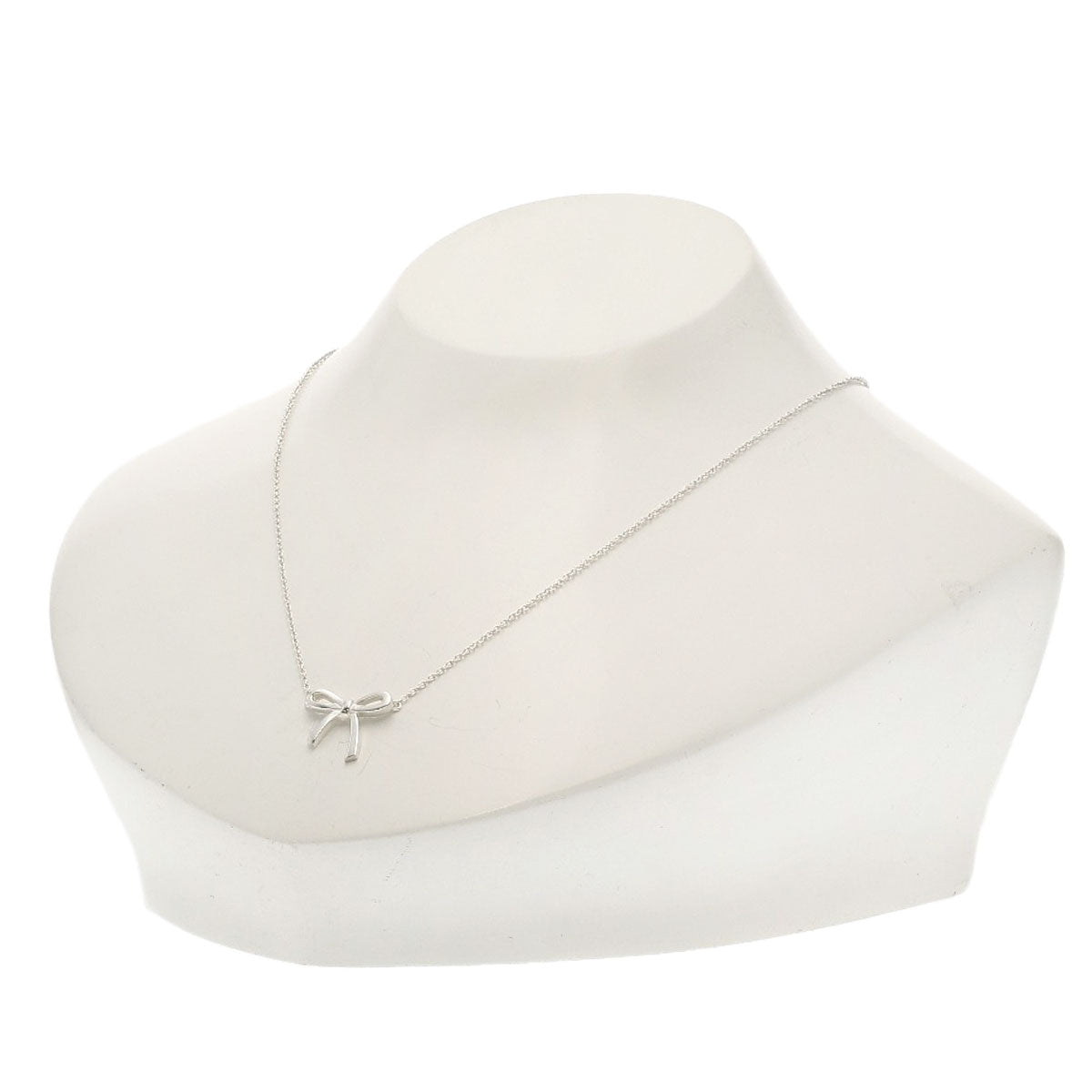 TIFFANY&Co. Bow ribbon Necklace Silver Ladies [Used]
