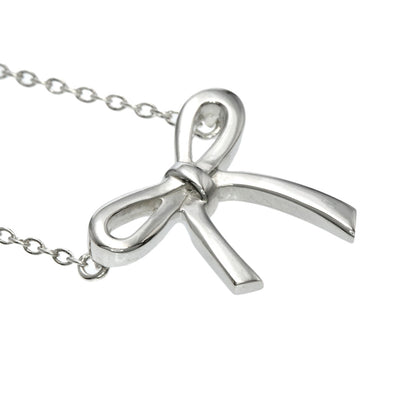 TIFFANY&Co. Bow ribbon Necklace Silver Ladies [Used]
