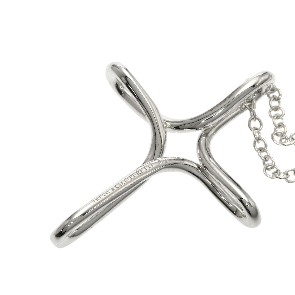 TIFFANY&Co. Open cross Necklace Silver Ladies [Used]