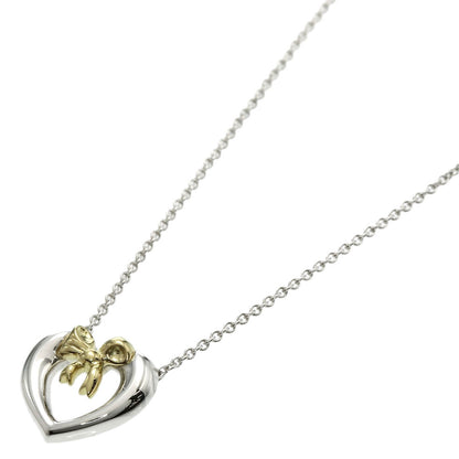 TIFFANY&Co. Heart ribbon Necklace Silver 18K Yellow GoldLadies [Used]