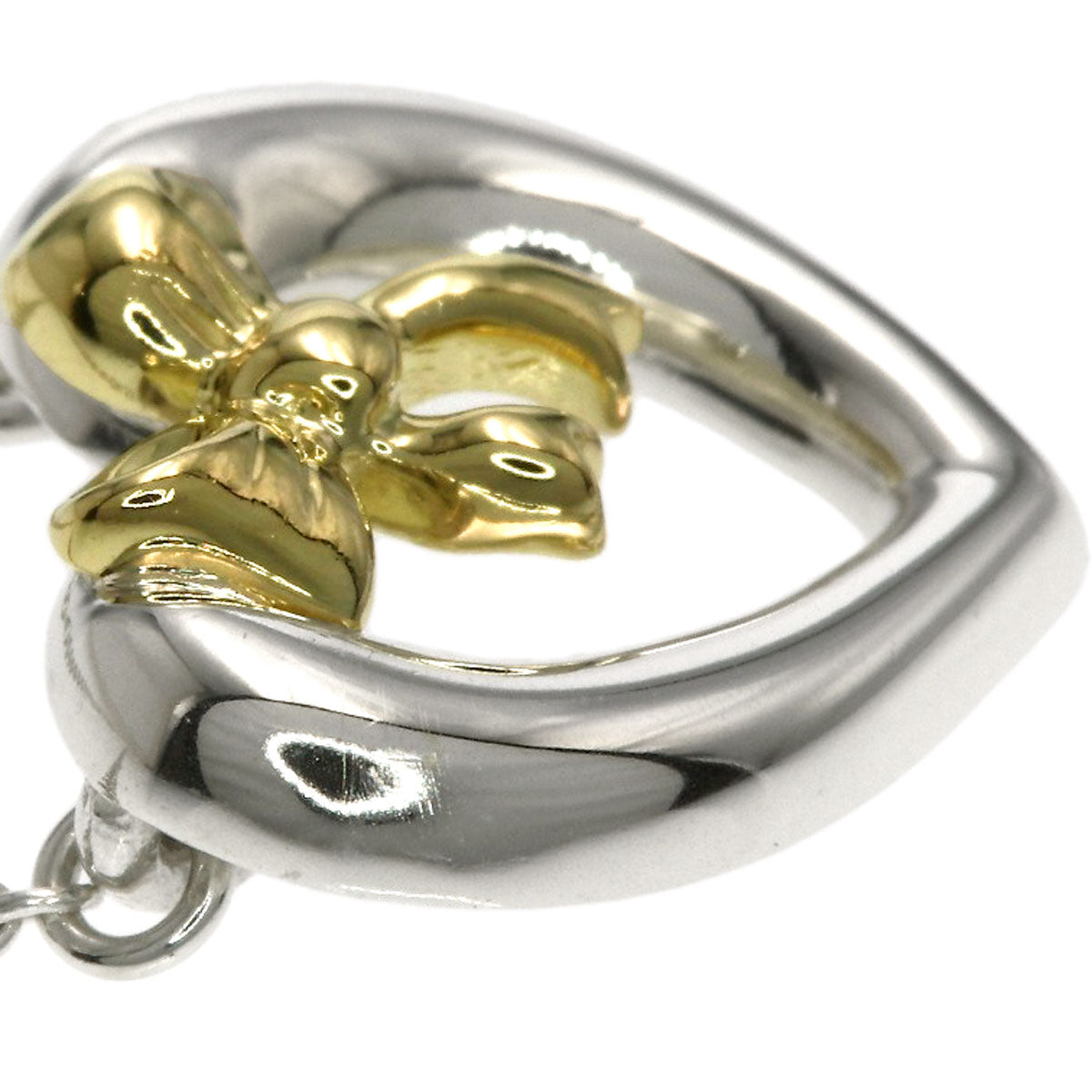 TIFFANY&Co. Heart ribbon Necklace Silver 18K Yellow GoldLadies [Used]