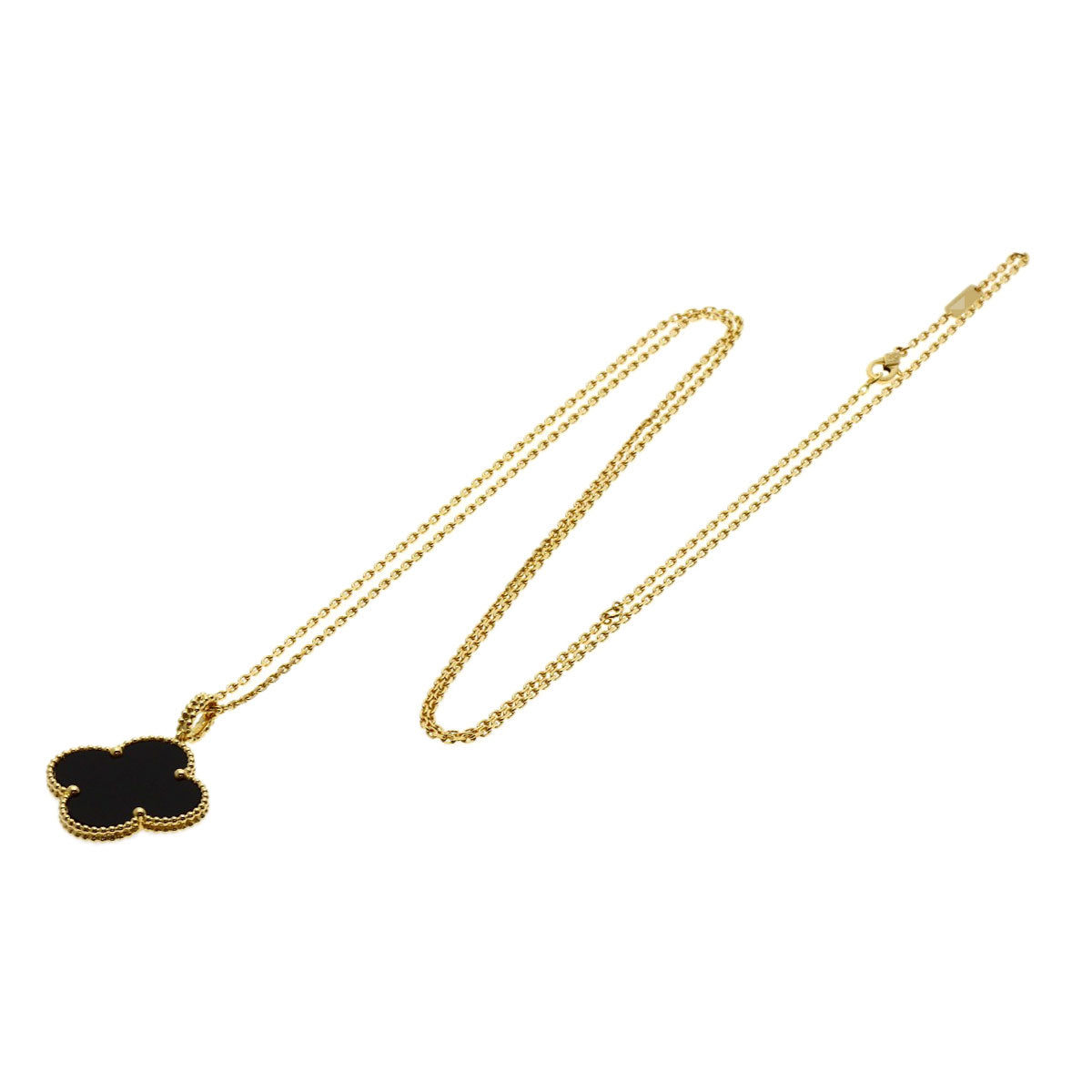Van Cleef & Arpels Magic Alhambra Onyx Necklace K18 Yellow Gold Ladies [Used]
