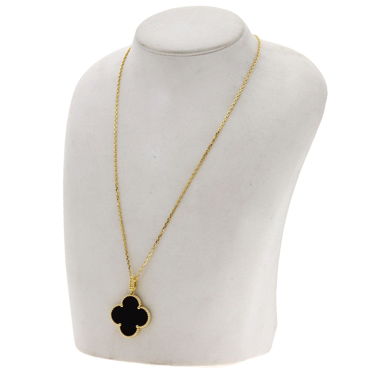 Van Cleef & Arpels Magic Alhambra Onyx Necklace K18 Yellow Gold Ladies [Used]