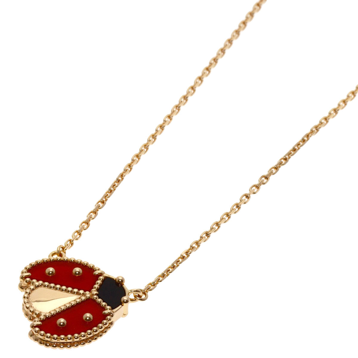 Van Cleef & Arpels Lucky Spring Open Wing Ladybug Necklace K18 Pink Gold Ladies [Used]