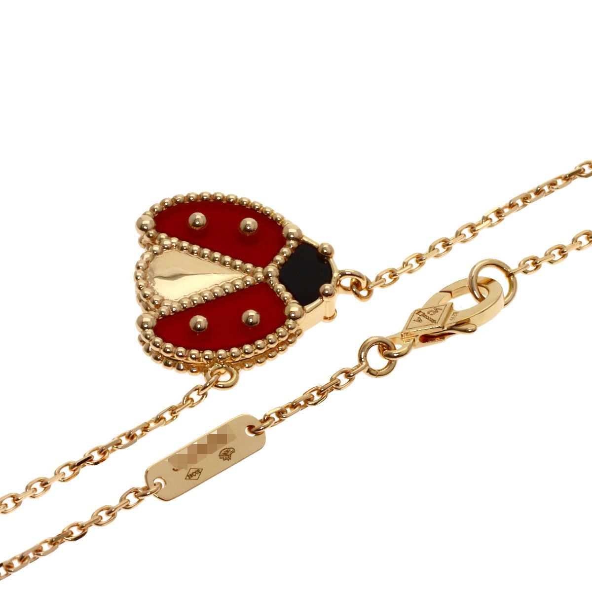 Van Cleef & Arpels Lucky Spring Open Wing Ladybug Necklace K18 Pink Gold Ladies [Used]