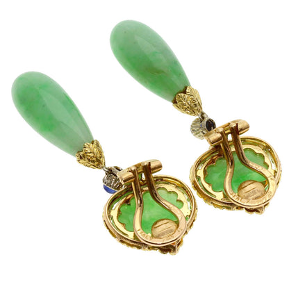 BUCCELLATI Antique Jade Stone Earring K18 Yellow Gold Ladies [Used]