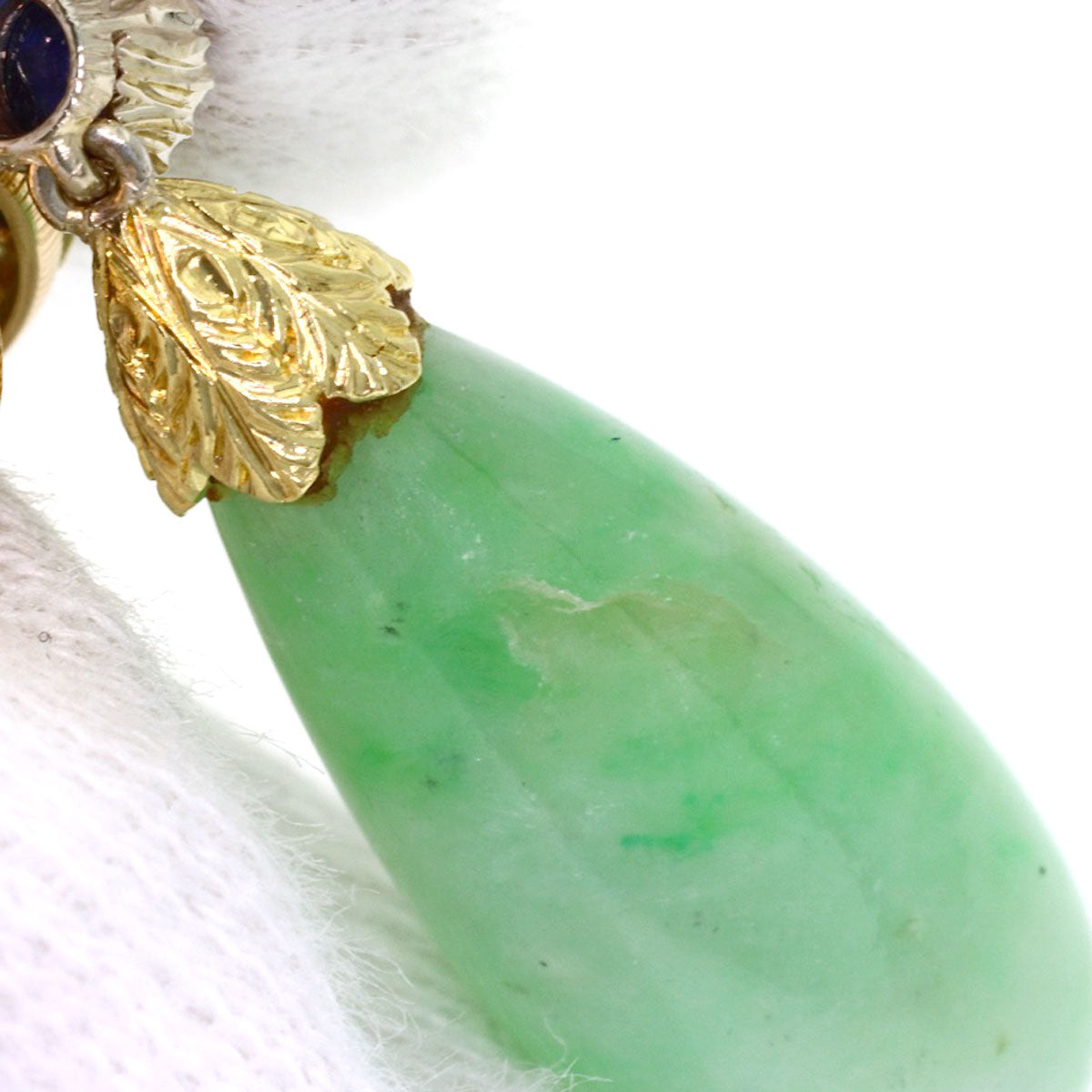 BUCCELLATI Antique Jade Stone Earring K18 Yellow Gold Ladies [Used]
