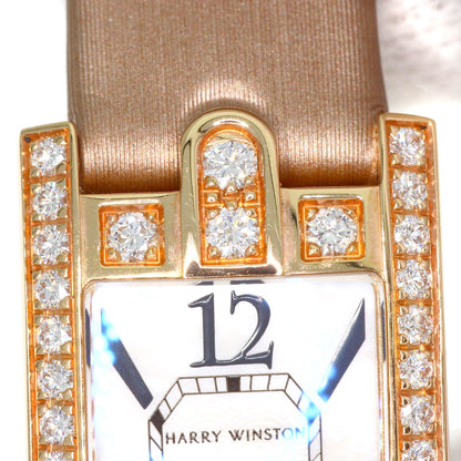 HARRY WINSTON Avenue C Mini Diamond Bezel Watches 332LQR K18 Pink Gold/Satin Ladies