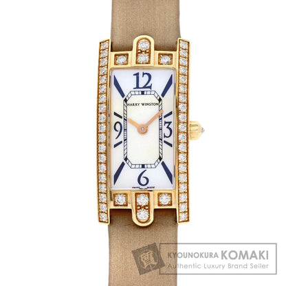 HARRY WINSTON Avenue C Mini Diamond Bezel Watches 332LQR K18 Pink Gold/Satin Ladies