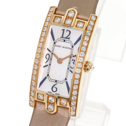 HARRY WINSTON Avenue C Mini Diamond Bezel Watches 332LQR K18 Pink Gold/Satin Ladies