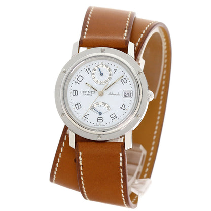 HERMES Clipper Double Tour Power Reserve Watches CL5.710 Stainless Steel/Leather mens