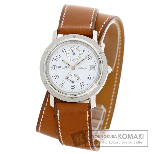 HERMES Clipper Double Tour Power Reserve Watches CL5.710 Stainless Steel/Leather mens