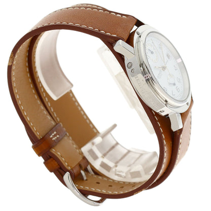 HERMES Clipper Double Tour Power Reserve Watches CL5.710 Stainless Steel/Leather mens