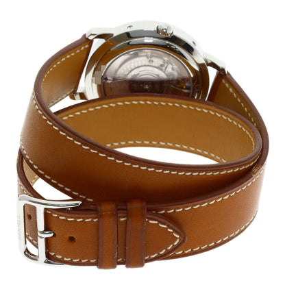 HERMES Clipper Double Tour Power Reserve Watches CL5.710 Stainless Steel/Leather mens