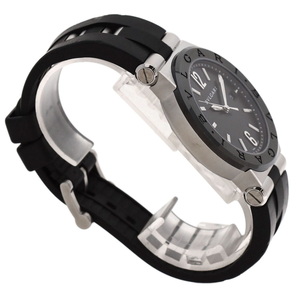BVLGARI Diagono Date Watches DG42SC Stainless Steel/Rubber mens