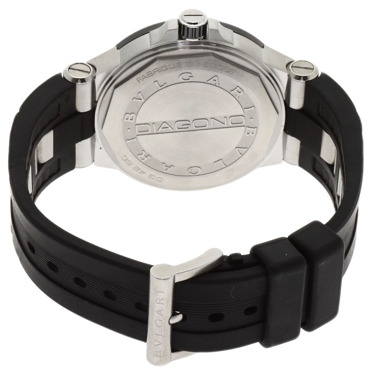 BVLGARI Diagono Date Watches DG42SC Stainless Steel/Rubber mens