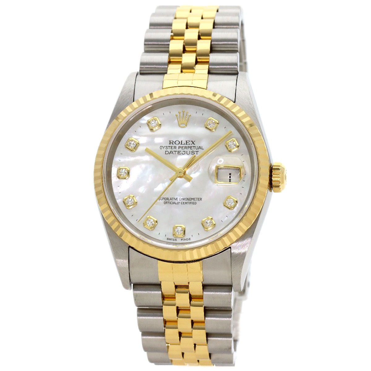 ROLEX DATEJUST 10P Diamond Watches 16233NG Stainless Steel/SSxK18YG mens