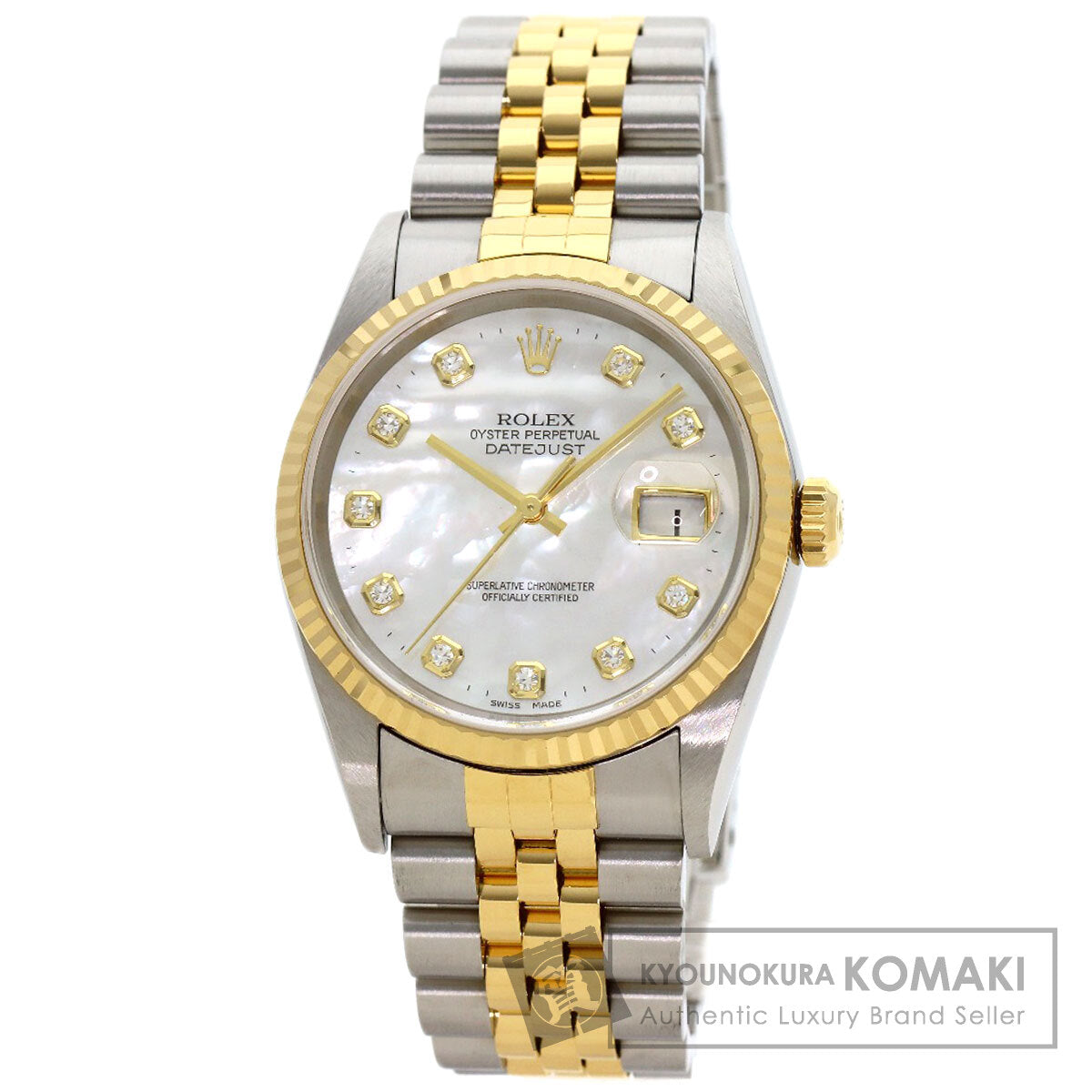 ROLEX DATEJUST 10P Diamond Watches 16233NG Stainless Steel/SSxK18YG mens