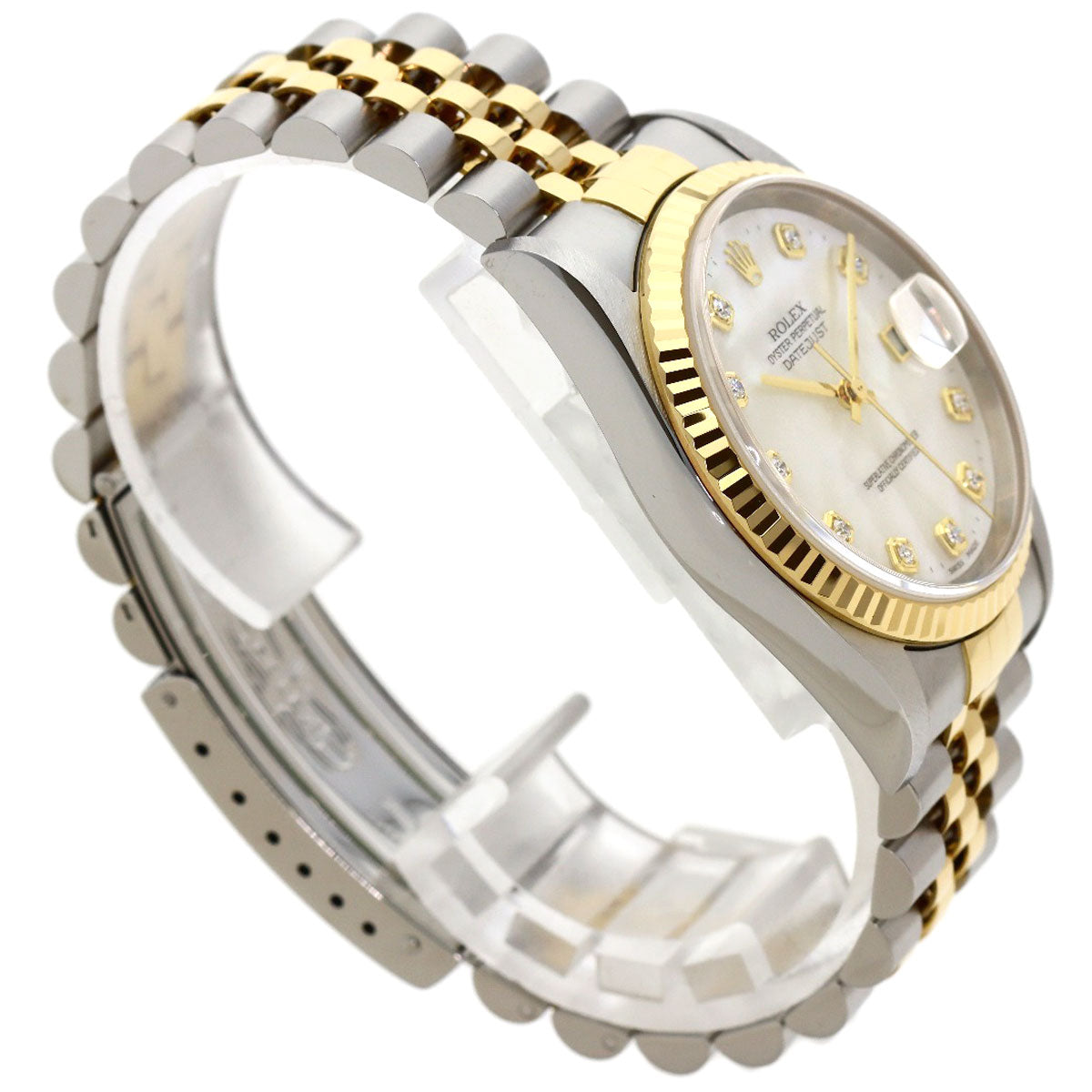 ROLEX DATEJUST 10P Diamond Watches 16233NG Stainless Steel/SSxK18YG mens