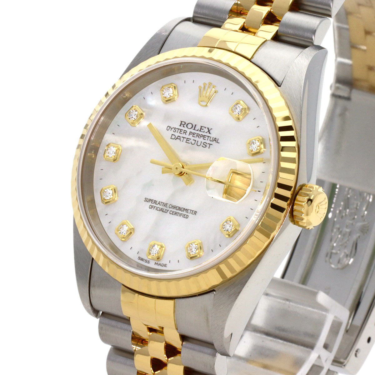 ROLEX DATEJUST 10P Diamond Watches 16233NG Stainless Steel/SSxK18YG mens