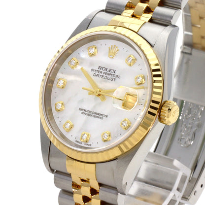 ROLEX DATEJUST 10P Diamond Watches 16233NG Stainless Steel/SSxK18YG mens