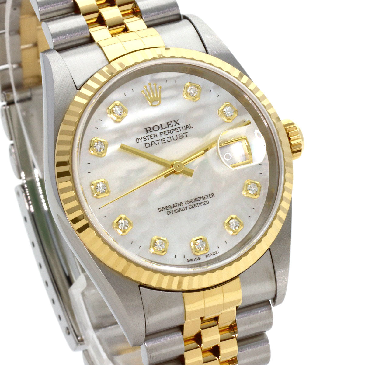 ROLEX DATEJUST 10P Diamond Watches 16233NG Stainless Steel/SSxK18YG mens